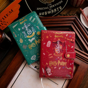 Harry Potter Soft Leather Notebook Hogwarts School House Slytherin Magnetic Buckle Student Journal Writing Pad