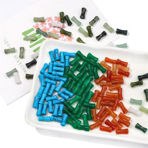 5pcs 12mm đá tự nhiên khớp tre hạt ngọc lam Aventurine ngọc bích đá mã não hạt cho vòng đeo tay vòng cổ bông tai làm đồ trang sức tự làm