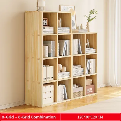 xinyafitment | Solid Wood Low Storage Bookshelf Bookcase Cabinet