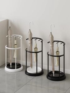 Home Use Umbrella Storage Rack Stand Entrance Doorway Umbrella Holder Organizer Metal Material Multi-Function Nordic Style