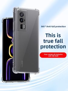 RISEOUS | Anti-Shock Transparent Silicone Soft Case with Corner Airbags and Full Lens Protection for Redmi K70