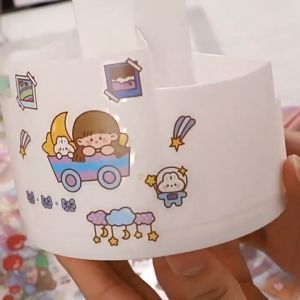 25/100 Sheets Handbook Stickers Decorative Cute Transparent Waterproof Childrens Sticker Set PET Colorful Paradise