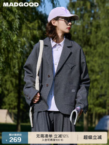 Madgood Casual Embroidered Decorative Intellectual Street Style Polyester Fiber Long Sleeve Suit Jacket Autumn Seasonal Fashion