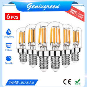 Bóng Đèn LED Edison Bóng Đèn LED Dây Tóc E14 T20 Bóng Đèn Ngủ Cổ Điển Có Thể Điều Chỉnh Độ Sáng 220V Bóng Đèn Hình Ống Trang Trí Màu Trắng Ấm 2200K