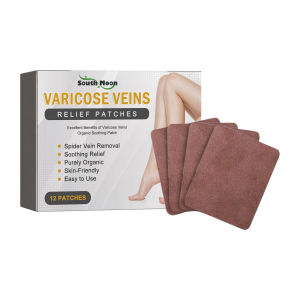 Nam Mặt Trăng giãn tĩnh mạch Relief các bản vá lỗi loại bỏ giãn tĩnh mạch nhẹ nhàng Relief thân thiện với da sửa chữa Giun đất chân nhô ra mạch máu sưng ở chân tĩnh mạch chăm sóc sức khỏe Sản phẩm chăm sóc 12pcs