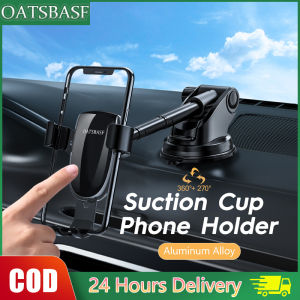 OATSBASF Telescopic Car Phone Holder Dashboard Suction Cup Design Adjustable Height Angle Aluminum Acrylic Car Bracket