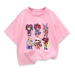 Bandai | Kids Clothing Tees Summer The Amazing Digital Circus Graphic Fashion Short Sleeve T-shirt Childrens Loose T Shirts O-neck Tops