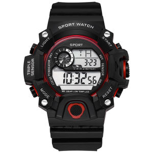 Outdoor Sports Digital Watch Multi-Function Led Dual Display Timer Calendar Alarm Clock Digital Watch for Teenagers and Students