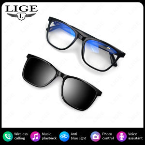 LIGE | LIGE Bluetooth Smart Sunglasses Magnetic Frame Audio Music Call AntiBlue Light UV400 Polarized Lens Women Men Smart Glasses 2026