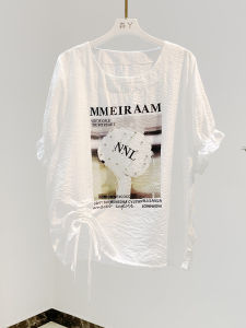 เสื้อยืดแขนสั้นทรงหลวมสำหรับผู้หญิงในช่วงฤดูร้อนปี 2025 ทรงเข้ารูปแบบเกาหลี เสื้อตัวบนทรงเข้ารูป คอกลม ระบายอากาศได้ดี