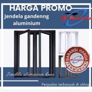 Jendela aluminium gandeng 80x100 casement