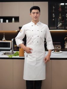 M-2XL Chef Uniform for Men/Women Chef Uniform Long Sleeve Comfortable and Breathable Catering Uniform for Women Waiter Uniform Chef Jacket Hotel Restaurant Kitchen Chefs Uniform  Anti Oil and Easy To Clean