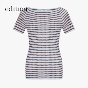 edition | Off-Shoulder Stripe Knit Top
