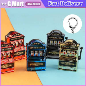 Mini Gambling Slot Machine Key Chains Pocket Fruit Lucky Jackpot Gadget Antistress Toys Funny Games Keychain Jewelry Accessories