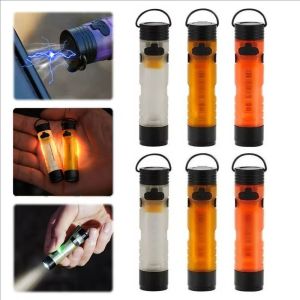 Portable USB Rechargeable Flashlight Emergency Light Camping Torch Mini Flashlight with Side Lights for Outdoor Hiking Emergency