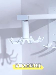 Johor Seller | Kitchen Rotating Hook Without Punching Wall-Mounted Spatula Spoon Hanging Rack Kitchen Utensil Storage Rack