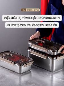Hộp bảo quản thực phẩm inox 304 loại tốt GORILLA CHEF trữ lạnh tốt và kín khí chống tràn nước