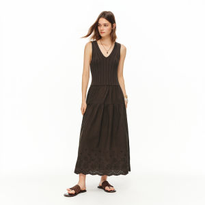 DUSHU | Custom-fit Lace French Style Loose Sleeveless Skirted Dress
