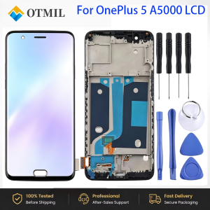 AMOLED Screen 5.5" For OnePlus 5 A5000 LCD Display Touch Screen Sensor Digiziter Assembly Replacement For 1+5 LCD With Frame