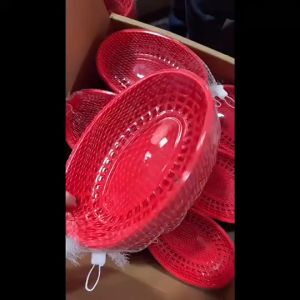 PZCF ตะกร้าตระกร้าใส่ของตั้งโต๊ะพลาสติกสีสันสดใสสไตล์เกาหลีกระเช้าผักผลไม้มันฝรั่งทอดฮอตดอกของว่างตะกร้าแฮมเบอร์เกอร์