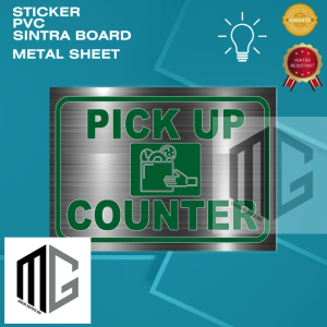 Modern Graphics Cashier Store Signs Green Metallic Non-Fade Waterproof