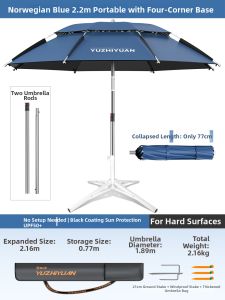 YUZHIYUAN | Sun Umbrella For Camping And Fishing Portable 3-Fold Walking Stick Design