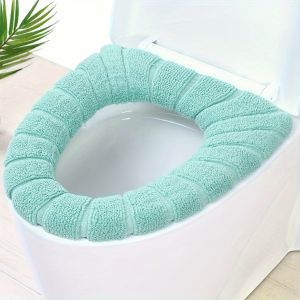 1Pc Winter Warm Thicker Toilet Seat Cover Mat Soft Washable Bathroom Cushion Closestool Warmer Accessory for Added Comfort
