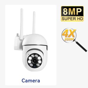 O-Kam pro 8MP HD Night Color Wifi IP Wireless Surveillance Camera PTZ Camera 4X Zoom Humanoid Tracking Cam No Ad APP Light Alarm