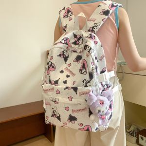 Kawaii Sanrio Large Capacity School Bag Cat Design Backpack for Junior And High School Students Double Shoulder Strap Backpack