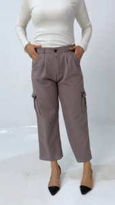 Celana Panjang Kulot Cargo Crinkle Linen Wanita: Kualitas Premium Sehari-hari
