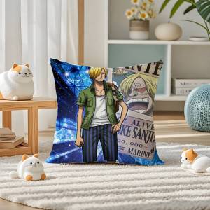 Bandai | One Piece Kaido Beast Pirates Anime Plush Pillow Cover Soft Short Plush Cushion Cover For Sofa Bedroom Home Decor Gift
