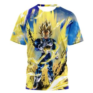 Bandai | Hot Selling Summer Fashion New Product Dragon Ball Vegeta 3D Printed T-shirt Hip-hop Street Quick Drying T-shirt Plus Size