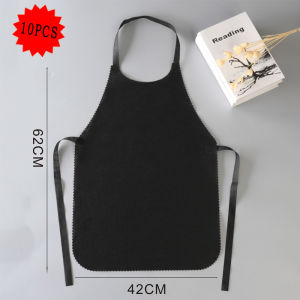 10Pcs Non Woven Disposable Aprons Solid Color Household Cleaning Kitchen Cooking Apron Anti-fouling Restaurant Barbecue Apron