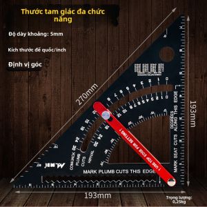 Thước Đo Góc Đa Năng Bằng Hợp Kim Nhôm Thước Đo Góc Vuông 45 Độ Thước Đo Góc Gỗ Trang Trí Nhà Cửa Dụng Cụ Vẽ Đường Thẳng