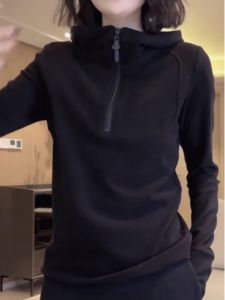 Thickened Velvet Hoodie Womens Spring Autumn Half Zipper Slimming Outerwear Brushed Inner Match Base Shirt Top