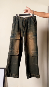 JINISO Highwaist Cargo Loose Jeans Pria 553