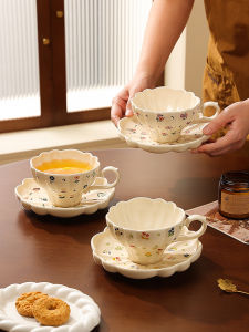 Cốc Cà Phê Hoa Pháp Sang Trọng Cốc Cà Phê Sứ Cốc Cà Phê Cho Phụ Nữ Cốc Cà Phê Phong Cách Pháp Cốc Đựng Cà Phê Có Đĩa Đựng Cà Phê