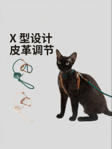 HiDREAM | Adjustable Anti-escape Cat Leather Chest Harness & Leash Set
