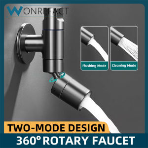 360° Rotating Balcony Mop Sink Rotatable Faucet Bathroom Large Angle Faucet Dual-Mode Brass Sink Faucet