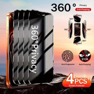 1-4PCS 360 Privacy Screen Protector For iPhone 18 17 16 15 14 Pro Max 13 AntiSpy Tempere Glass For iPhone Ultra AntiPeeding Film