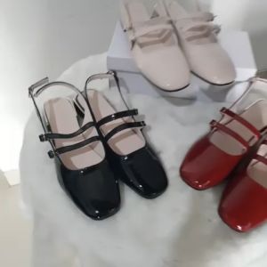 SS10077 Flat Shoes Wanita Sandal Mules Fashion Import BL Sling Back Bisa COD (With Box)