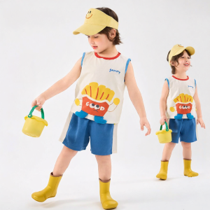 DUDUJIA | Set Bộ Ba Lỗ Thoáng Khí Thấm Hút Mồ Hôi Cho Bé