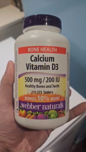 Viên Uống Canxi Calcium Vitamin D3 500 mg/200 IU Webber Natural