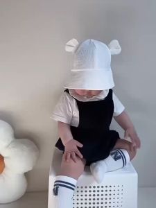 Colors Solid Color Baby Bucket Hat Cotton Fisherman Hats Toddler Cap Bucket Hat For Kids