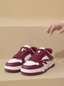 Agsdon | Red Lightweight Soft Bottom Thick Sole Women Sneakers