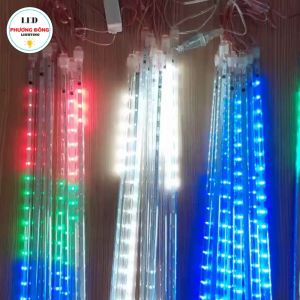 Bộ Đèn LED sao băng giọt nước thả LED mưa sao băng trang trí ngoài trời 8 ống - 45cm - AC 220V kín nước