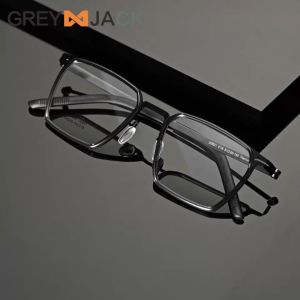 Grey Jack Kacamata Frame Titanium Model Kotak Ringan Fashion Pria Wanita Ringan Style Simple Bisa Minus 2621