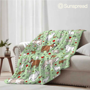 Beast Kingdom | Cute Goat Soft Warm Flannel Blanket Lightweight Cozy Christmas Halloween Home Decor Room