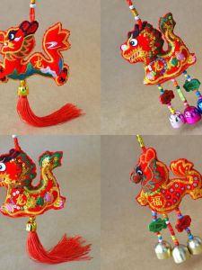 2024 Dragon Year Silk Hanging Ornament New Year Fragrance Pouch Spring Festival Decorations Lucky Zodiac Dragon Car Decoration Gifts