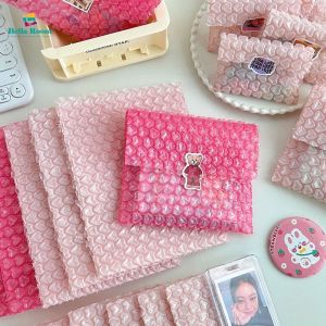 5Pcs Portable Heart Bubble Bag Self-Seal Packaging Shockproof Bubble Film Mini Pink Mailing Bag Decor Packaging Sack Supplies